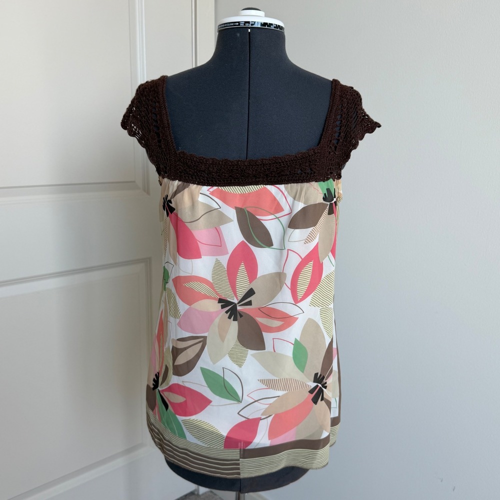 Vintage Y2K Soulmates Print Crochet Top Size Medium